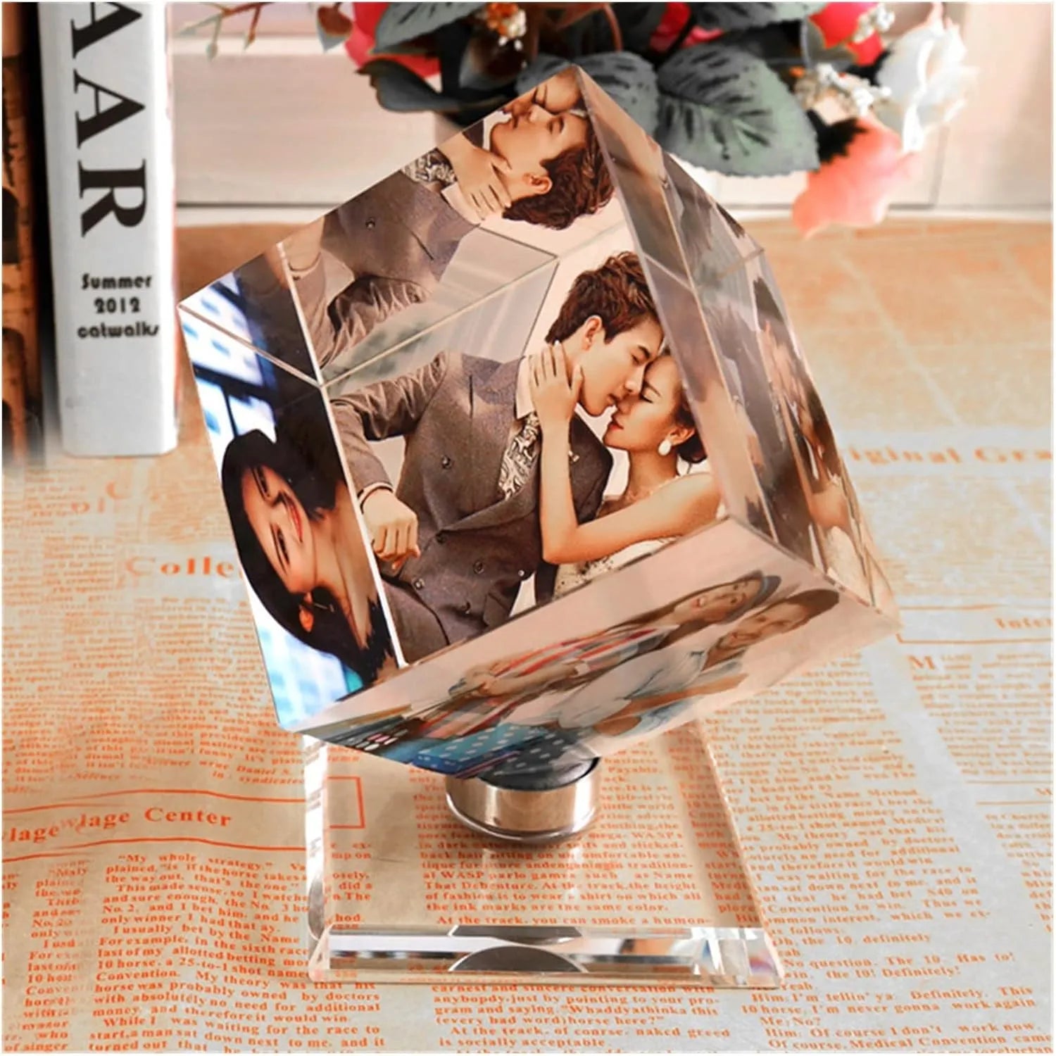 Custom Photo Crystal Cube – Capture Love in 3D