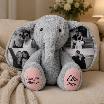 Custom 4 Photos Elephant Plush
