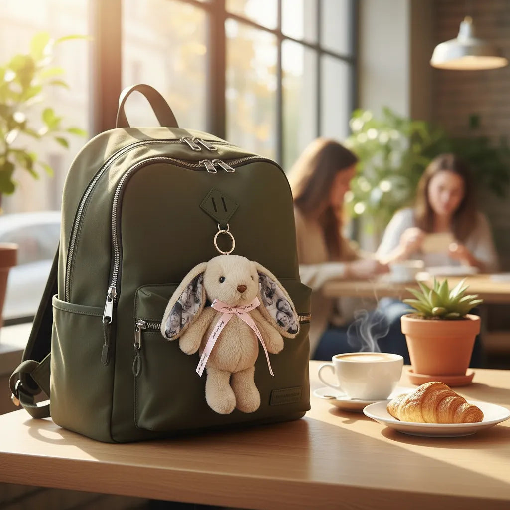 Custom Photo Bunny Plush Keychain