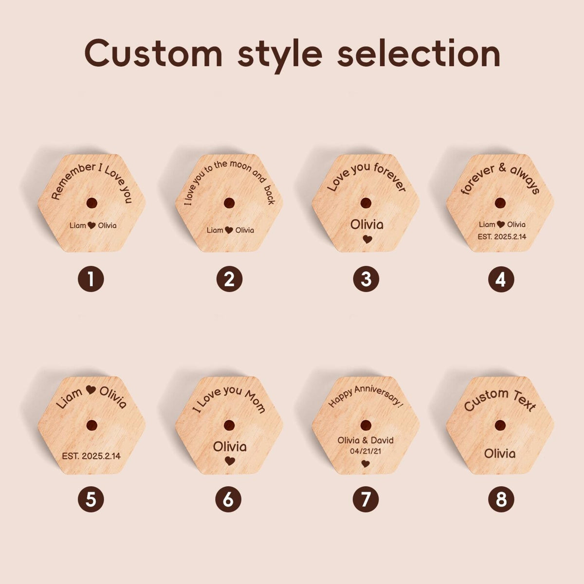 Personalized Wooden Rose Jewelry Stand Ornament