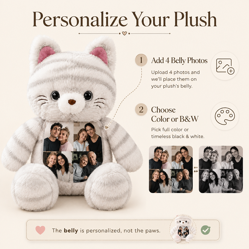 Custom Photo Cat Plush