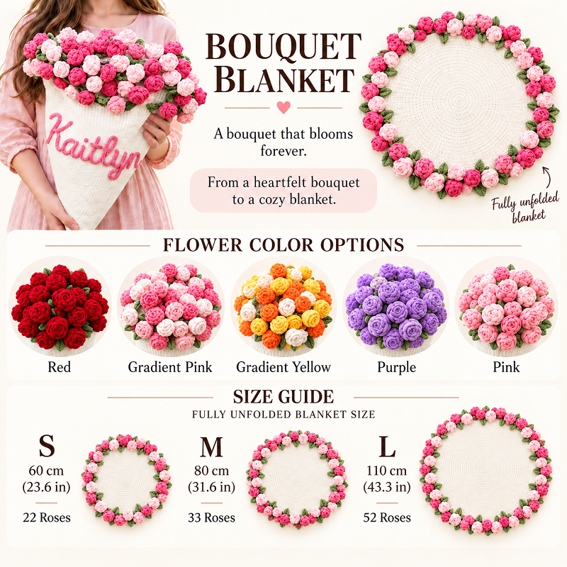 Personalized Crochet Flower Blanket