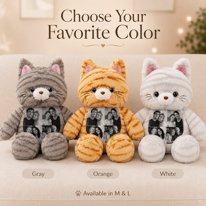 Custom Photo Cat Plush