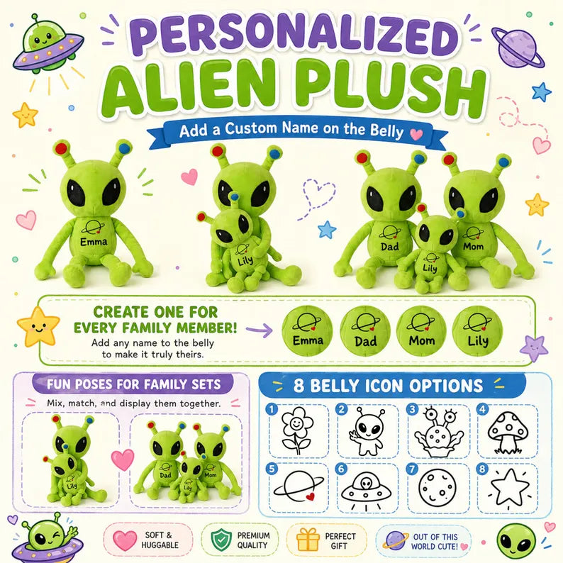 Custom Name Alien Plush Toy