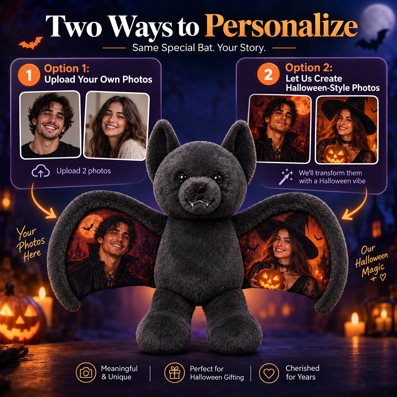 Personalized Halloween Bat Bear Plush