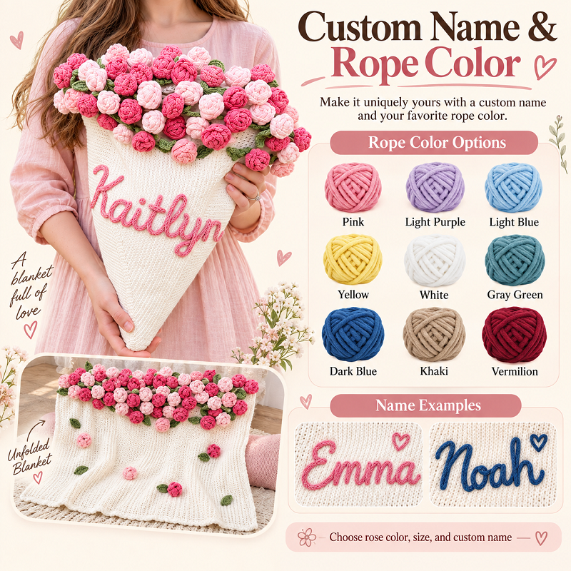 Personalized Crochet Flower Blanket