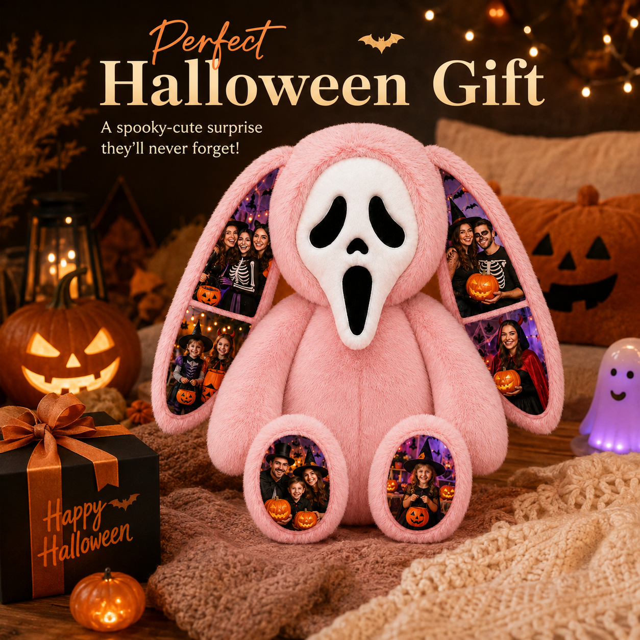 Personalized Ghost Plush Bunny