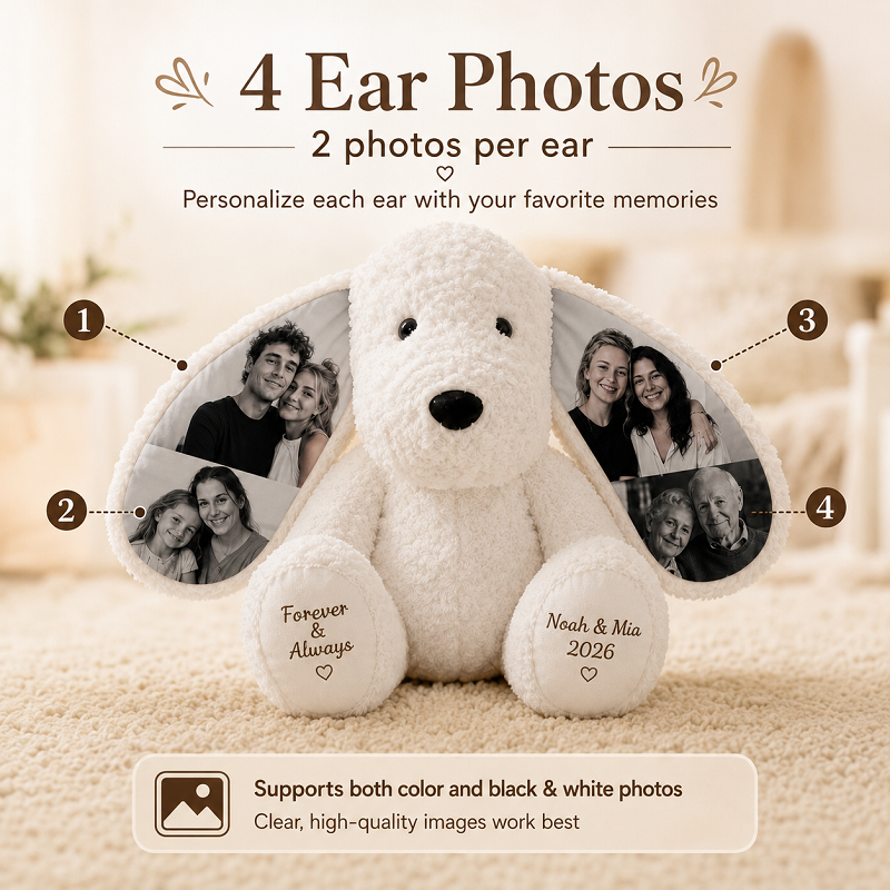 Personalized Photo Plush Dog
