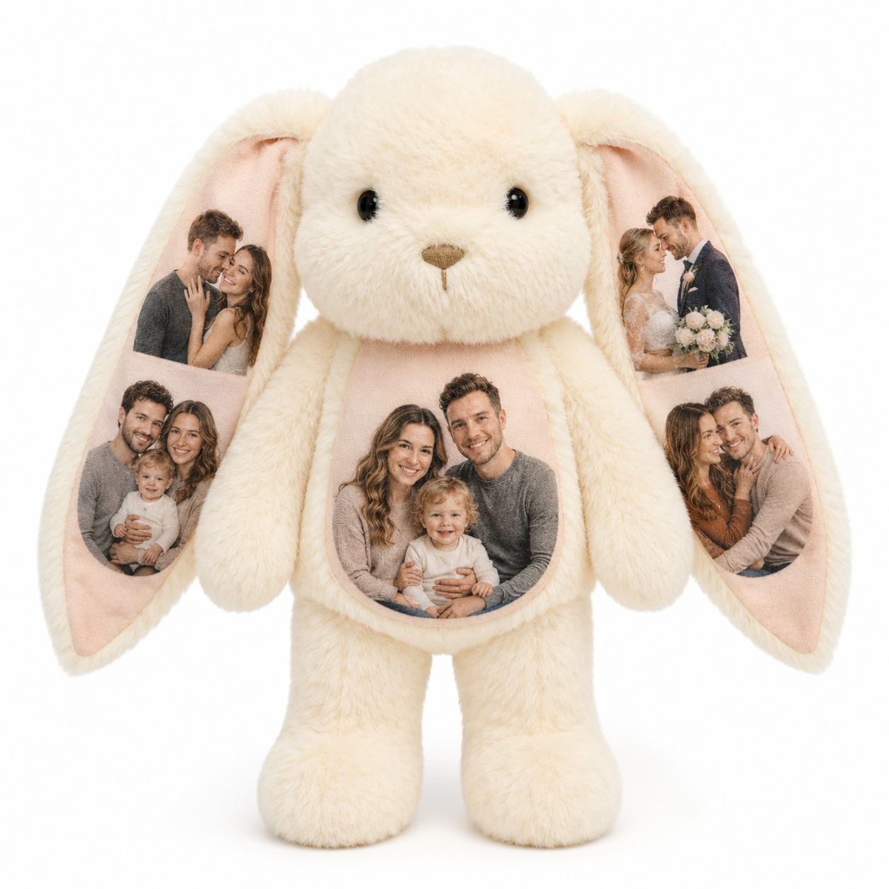 Custom Photo Bunny Plush – Personalized Hidden Ear Picture Bunny Gift