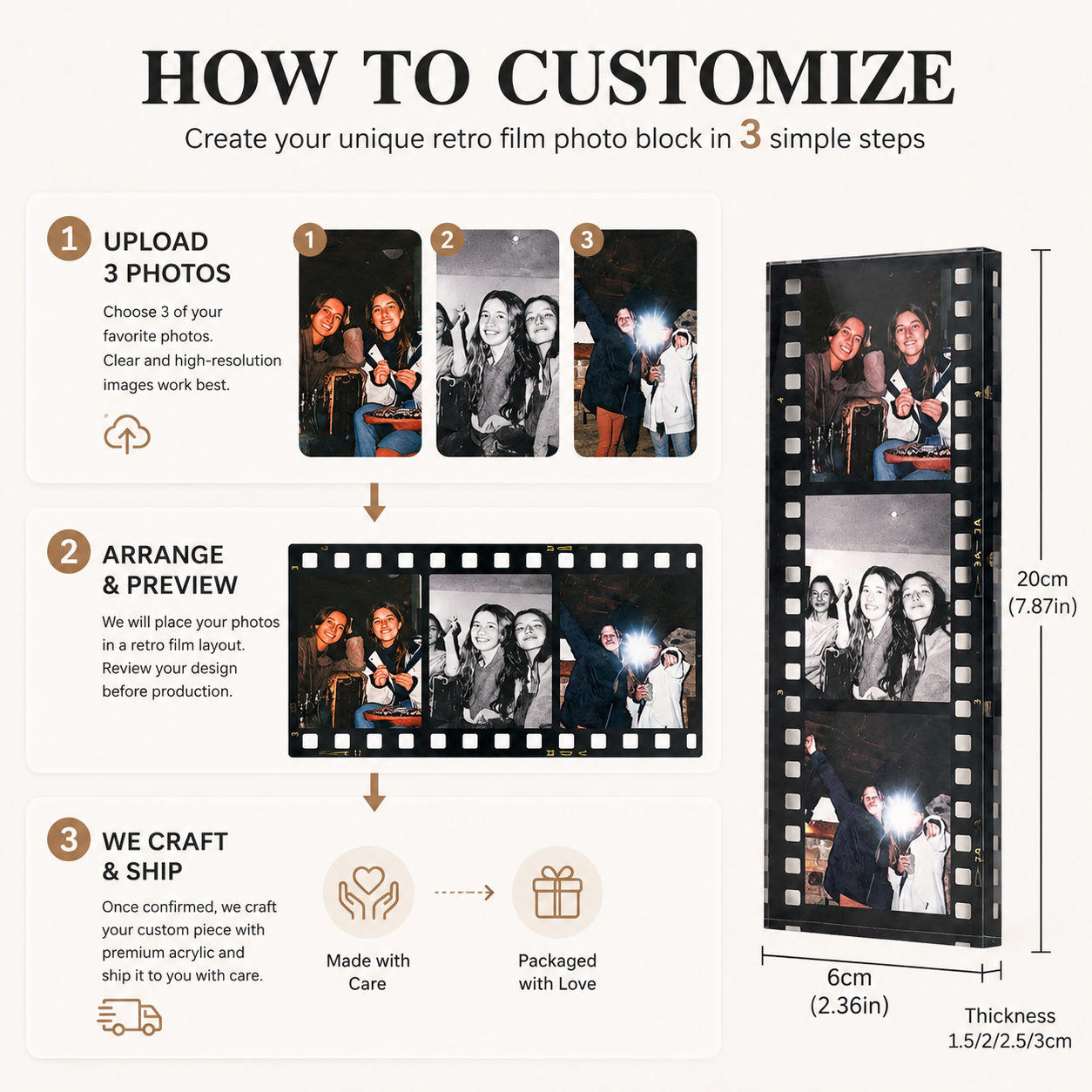 Personalized Film Roll Acrylic Photo Block