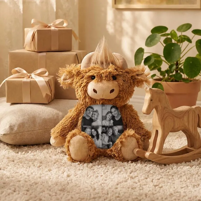 Custom Photo Highland Cow Plush
